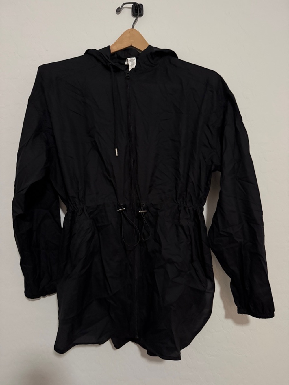ALO Yoga Black Hooded Drawstring Anorak Jacket